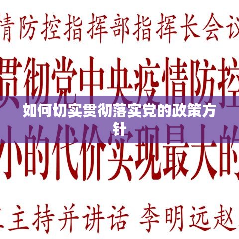 如何切实贯彻落实党的政策方针