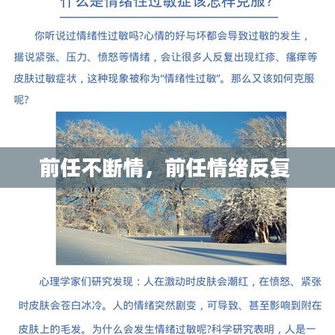 前任不断情，前任情绪反复 