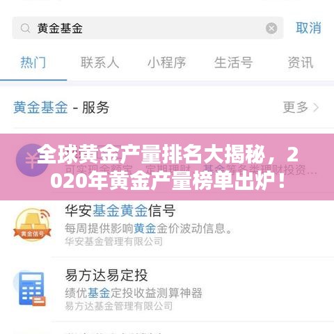 全球黄金产量排名大揭秘，2020年黄金产量榜单出炉！
