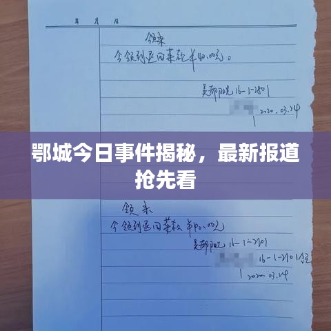 鄂城今日事件揭秘，最新报道抢先看