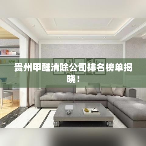 贵州甲醛清除公司排名榜单揭晓！